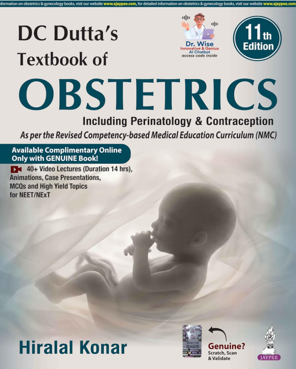 Cover of DC Dutta's Textbook of Obstetrics: Including Perinatology and Contraception, 11th Edition
