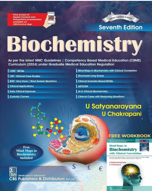 Cover of Biochemistry, 7th Silver Jubilee Edition (with Free Mind Maps in Biochemistry with Clinical Correlation)
