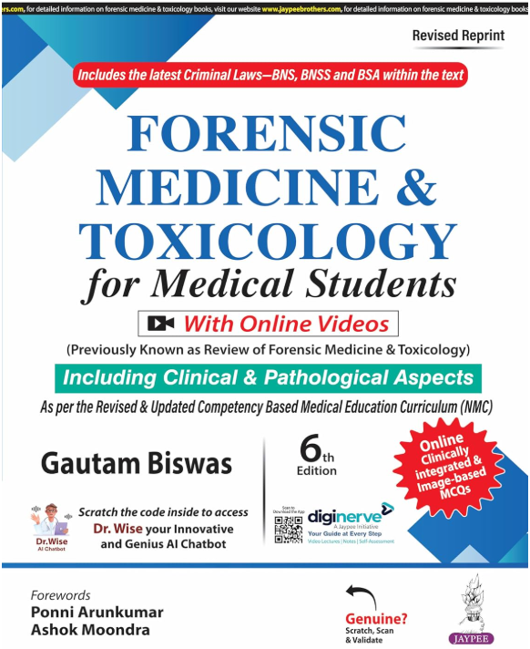 Cover of Forensic Medicine & Toxicology for Medical Students: With Online Videos, 6th Edition (previously titled "Review of Forensic Medicine and Toxicology")